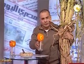 بالفيديو.. جابر القرموطى يظهر على الهواء بالقصب والبرتقال ويتناول القلقاس