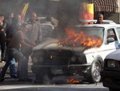 توقف حركة المرور أعلى كوبرى أحمد بدوى بشبرا بسبب اشتعال النيران فى سيارة