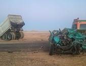 مصرع سائق وإصابة 5 فى حادث تصادم على الطريق الزراعى الشرقى بأخميم سوهاج