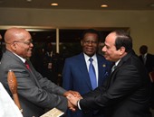 السيسى يلتقى رئيس جنوب إفريقيا بمقر إقامته فى "أديس أبابا"