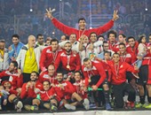 احتفالات منتخب مصر بعد التتويج ببطولة أفريقيا لكرة اليد