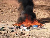 تدمير وحرق مخزن للمخدرات بوادى فيران بجنوب سيناء