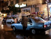 ارتفاع منسوب مياه الأمطار وشلل مرورى بـ"كورنيش الإسكندرية"