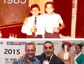 باسم يوسف يستعيد ذكرياته بصورة مع صديقه من رابعة ابتدائى على انستجرام