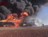 "الميرور البريطانية" تنشر لقطات لقصف قافلة نفط لـ"داعش" تتوجه إلى تركيا