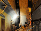 انهيار منزلين نتيجة هبوط أرضى فى "طابية صالح" بالإسكندرية