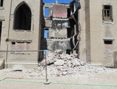بالفيديو والصور.. انهيار الجزء الأمامى من قصر الملك فاروق بالشرقية