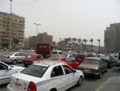 زحام مرورى بسبب عطل سيارة نقل ثقيل أعلى محور الشهيد بمدينة نصر