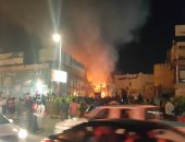 قارئ يشارك بفيديو لحريق السوق التجارى فى مارينا
