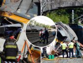 مصرع وإصابة 54 فى حادث خروج قطار بإسبانيا عن القضبان