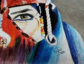 بالصور.. طالبة تشارك "صحافة المواطن" لوحاتها الفنية