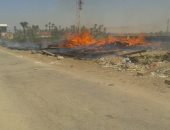 السيطرة على حريق 40 فلنكة من مخلفات السكة الحديد بالبلينا فى سوهاج