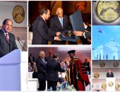 على عبد العال يهدى الرئيس السيسى درع 150 عامًا على تأسيس البرلمان