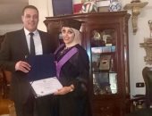 بالصور ..عصام عبد الفتاح يحتفل بتخرج كريمته  فى الاكاديمية البحرية 
