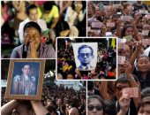 التايلانديون يبكون فى الشوارع حزنا على وفاة الملك