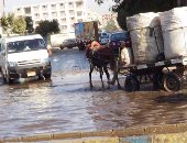زحام مرورى فى شارع السودان بسبب كسر ماسورة مياه 