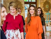 ملكة بلجيكا تزور صالة عرض مؤسسة نهر الأردن بصحبة الملكة رانيا