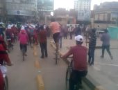 بالفيديو.. انطلاق ماراثون دراجات فى شبين الكوم بالمنوفية
