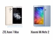 بالمواصفات.. أبرز الفروق بين هاتفى ZTE Axon 7 Max وXiaomi Mi Note 2