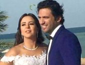 ماجد المصرى وسمير صبرى يرقصان مع الرداد على أغنية "بونبوناية" بحفل زفافه