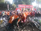 بالصور.. شباب المنوفية يحتفلون مع سفارة هولندا باليوم البرتقالى للدراجات