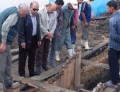هبوط أرضى بخط الصرف الصحى بسنانية دمياط