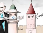 كاريكاتير فلسطينى: إذا منع نتنياهو الآذان فى المساجد سترفعه الكنائس