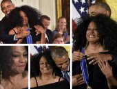 أوباما يتعرض لموقف محرج اثناء تكريمه للفنانة ديانا روس بسبب شعرها