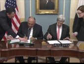 سامح شكرى وجون كيرى يوقعان مذكرة تفاهم لحماية الآثار من التهريب