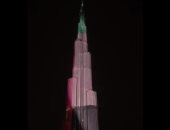 برج خليفة يتزين بعلم الإمارات احتفالا بالعيد الوطنى ويوم الشهيد