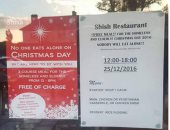 مسلم يمتلك مطعما فى بريطانيا يعلن تقديم وجبات مجانية للمشردين بالكريسماس