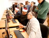 وكيل الأزهر والمفتي ورئيس الجامعة يتفقدون المكتبة المركزية بجامعة الأزهر