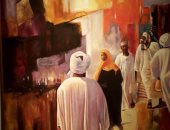 أحمد عبد الجواد يشارك بملتقى بصمات العرب للفنون التشكيلية بلوحة "السوق"