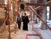 بالفيديو والصور.. أولى لقطات ترميم الكنيسة البطرسية من آثار التفجير الإرهابى