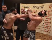 بالفيديو.. اشتباكات عنيفة بين مصارعين مصرى وسعودى قبل مباراتهما فى الأردن