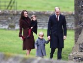 بالصور ..الأمير ويليام يشارك عائلة كيت ميدلتون قداس عيد الميلاد