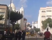 أمن دمياط يغلق الشوارع المحيطة بكنيسة العذراء استعدادا لصلاة عيد الميلاد