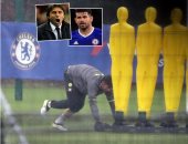 بالصور.. كوستا يتدرب منفردا بعد أزمته مع كونتى