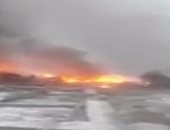 بالفيديو.. اللقطات الأولى لتحطم طائرة الشحن التركية فى قرغيزستان