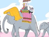 كايكاتير إسرائيلى ساخر: نتنياهو يركب الفيل "ترامب" لدخول البيت الأبيض