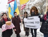 بالصور.. مؤيدو "ترامب" يطالبونه بدعم أوكرانيا فى وقفة لتأييده بـ"كييف"