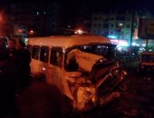 بالصور.. إصابة 15شخصا فى حادث تصادم ميكروباص بسيارة أجرة بشبرا الخيمة