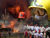 حرائق ضخمة فى غابات تشيلى ورجال الإطفاء يحاولون إخمادها