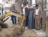 إصلاح أعمال كسر ماسورة الرى الرئيسية برى أراضى شركة السادس من أكتوبر