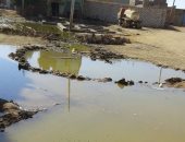 أهالى قرية خور الزق بأسوان يشكون طفح مياه مجهولة المصدر منذ عام