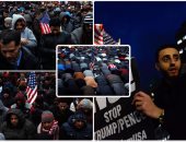 المسلمون فى أمريكا يتحدون قرار حظر السفر بالصلاة خلال احتجاجات نيويورك