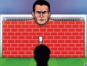 "الحضرى" حائط صد منيع .. فى كاريكاتير "اليوم السابع"