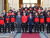 استقبال رسمى لبعثة المنتخب الوطنى عقب عودتها من الجابون.. الرئيس السيسى على رأس المستقبلين بمطار القاهرة.. ويوجه رسالة للاعبين: "ارفعوا رؤوسكم فما حققتموه أسعد الجميع.. وكل التحية والتقدير لكم"