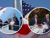 بالفيديو والصور.. ترامب وميلانيا يسقطان فى أول اختبار "بروتوكول".. الرئيس الأمريكى يتعرض لحملة سخرية بسبب "مصافحة طويلة" لرئيس وزراء اليابان.. والسيدة الأولى تترك زوجة الضيف اليابانى فى جولة واشنطن