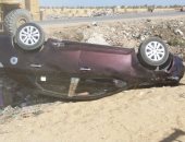 إصابة 5 أشخاص فى انقلاب سيارة بطريق طور سيناء